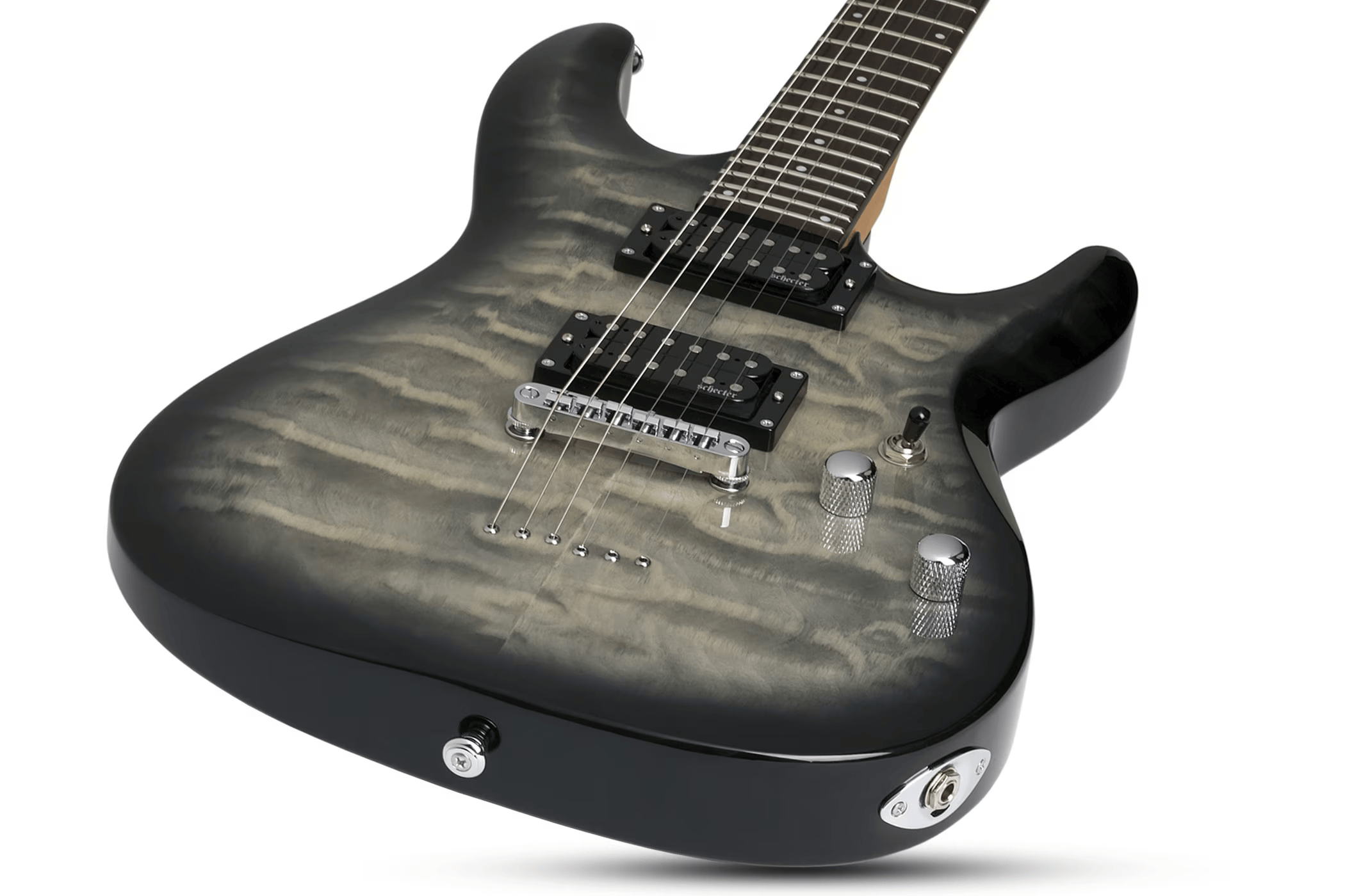 SCHECTER C-6 PLUS SOLID BODY ELECTRIC GUITAR CHARCOAL BURST - SCH446 - Image 2
