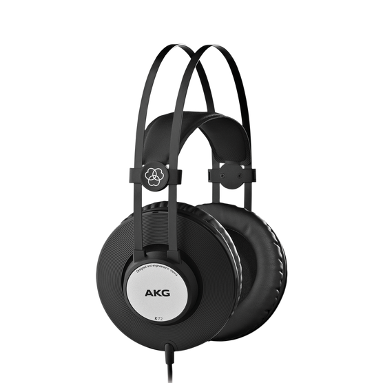 Side angle view of the AKG K72 closed-back over-ear studio headphones
