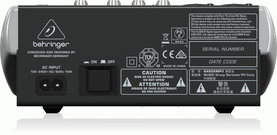 BEHRINGER XENYX QX602MP3 PREMIUM 6-INPUT 2-BUS ANALOG MIXER WITH MP3 PLAYBACK & MULTI-FX - Image 2